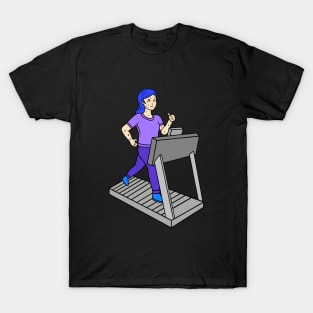 Pretty girl on treadmill T-Shirt